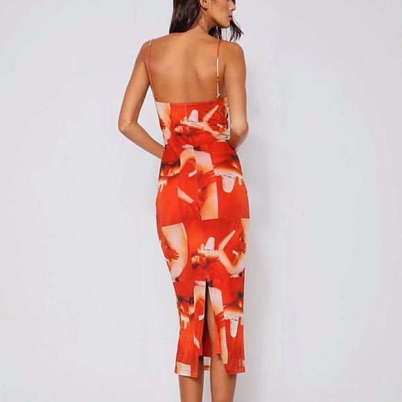 TIGER MIST adelle red print mesh midi dress - Picture 4 of 4